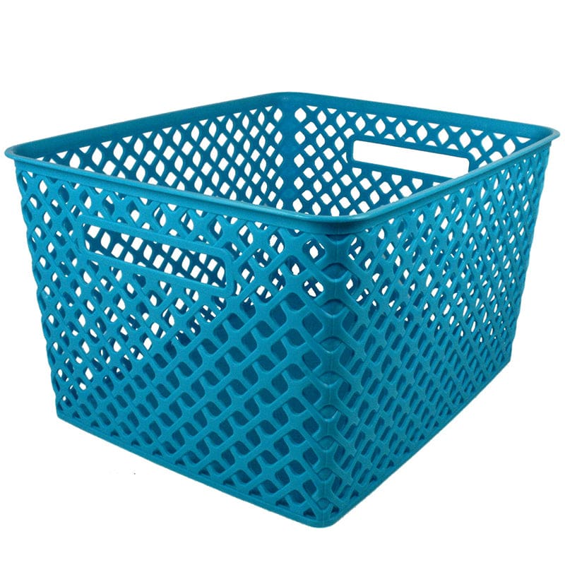 Large Turquoise Woven Basket (Pack of 3) - Storage Containers - Romanoff Products