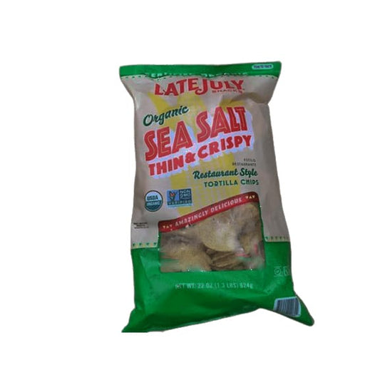 Late July Sea Salt Thin & Crispy Organic Tortilla Chips, 22 oz. - ShelHealth.Com