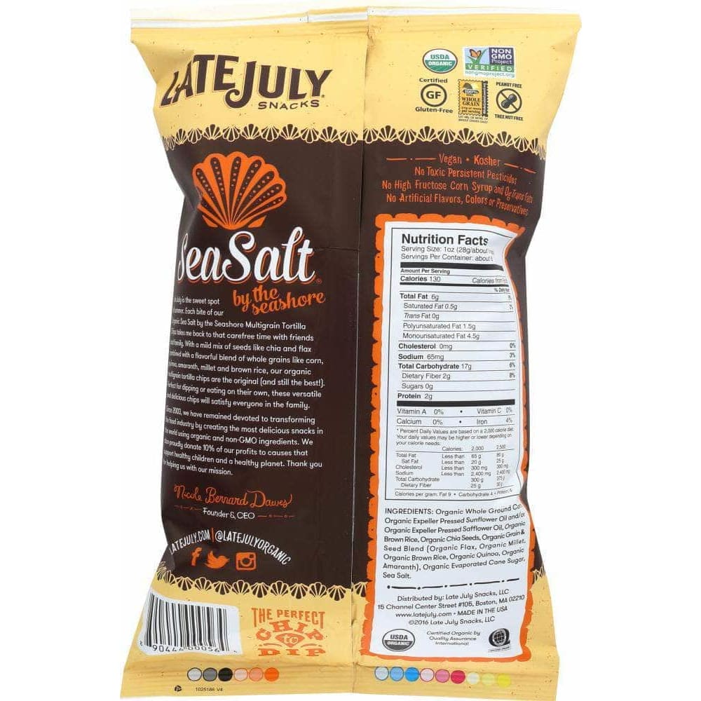 Late July Snacks Late July Snacks Organic Multigrain Snack Chips Sea Salt By the Seashore, 6 oz