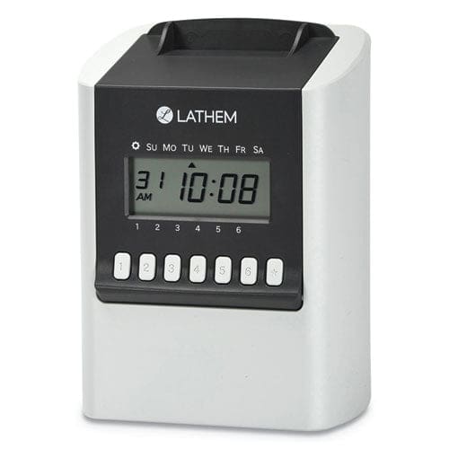 Lathem Time 700e Calculating Time Clock Digital Display White - Office - Lathem® Time