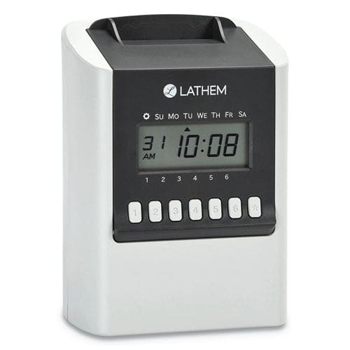 Lathem Time 700e Calculating Time Clock Digital Display White - Office - Lathem® Time
