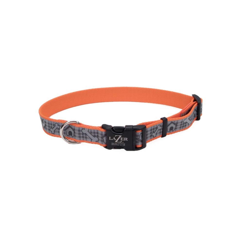 Lazer Brite Reflective Adjustable Dog Collar Orange 3/8 in x 8-12 in - Pet Supplies - Lazer