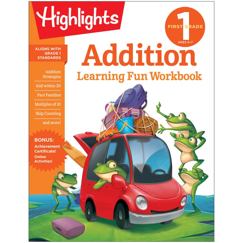 Learning Fun Workbooks First Grade Addition Highlights (Pack of 10) - Addition & Subtraction - Highlights For Children