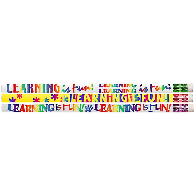 Learning Is Fun 12Pk Motivational Fun Pencils (Pack of 12) - Pencils & Accessories - Musgrave Pencil Co Inc