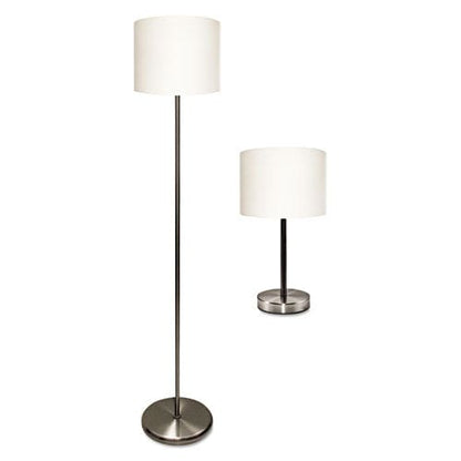Ledu Slim Line Lamp Set Table 12.63 High And Floor 61.5 High Silver - Furniture - Ledu®