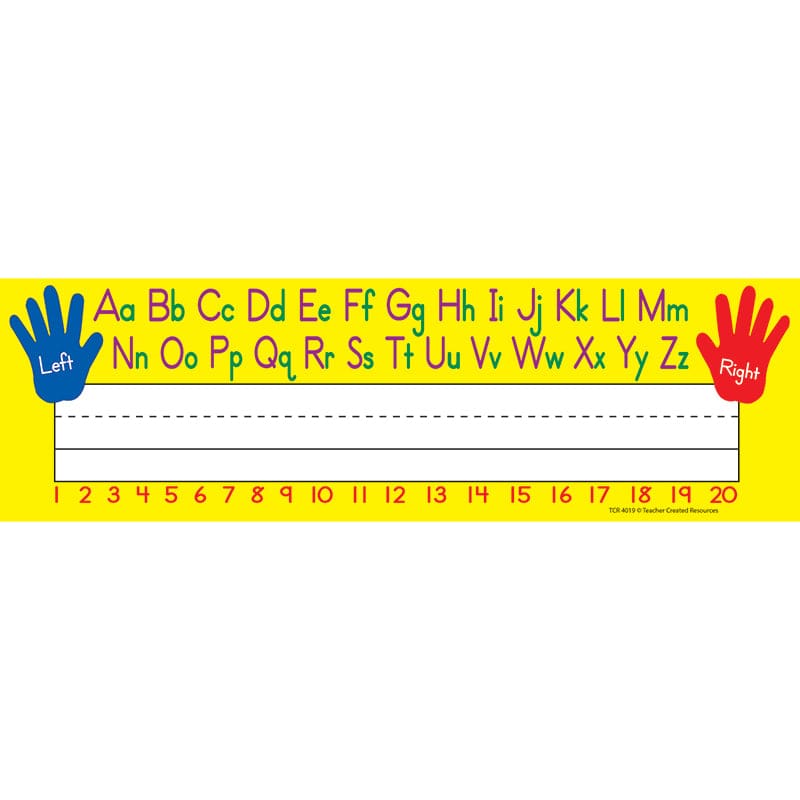 Left Right Alphabet 36Pk Flat Name Plates (Pack of 10) - Name Plates - Teacher Created Resources