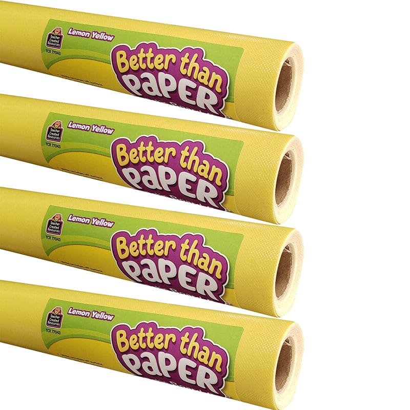 Lemon Yellow Bb Roll 4/Ct Better Than Paper - Bulletin Board & Kraft Rolls - Teacher Created Resources