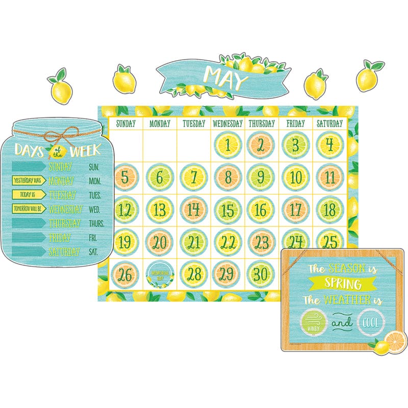 Lemon Zest Calendar Bulletin Board (Pack of 3) - Calendars - Teacher Created Resources