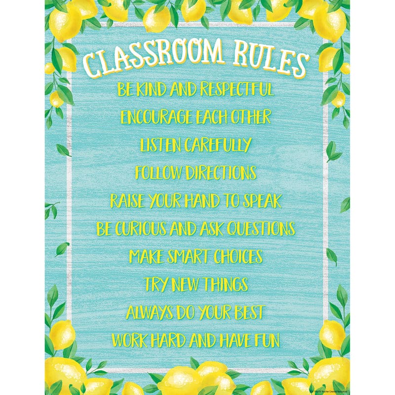 Lemon Zest Classroom Rules Chart (Pack of 12) - Classroom Theme - Teacher Created Resources