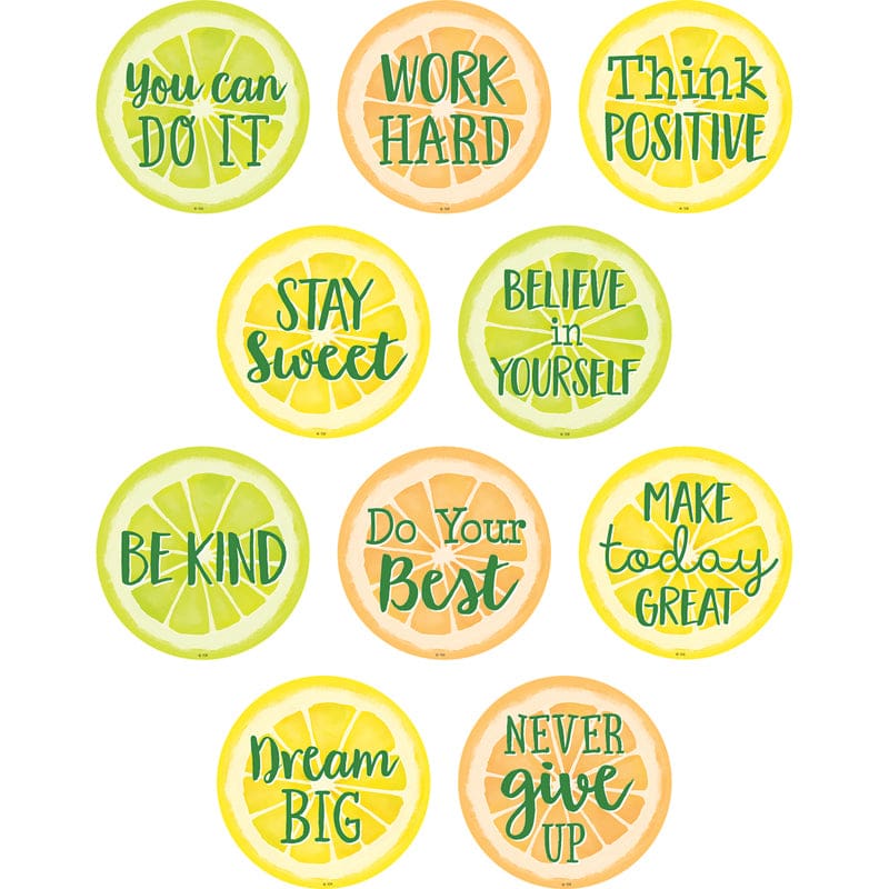 Lemon Zest Positive Saying Accents (Pack of 8) - Accents - Teacher Created Resources
