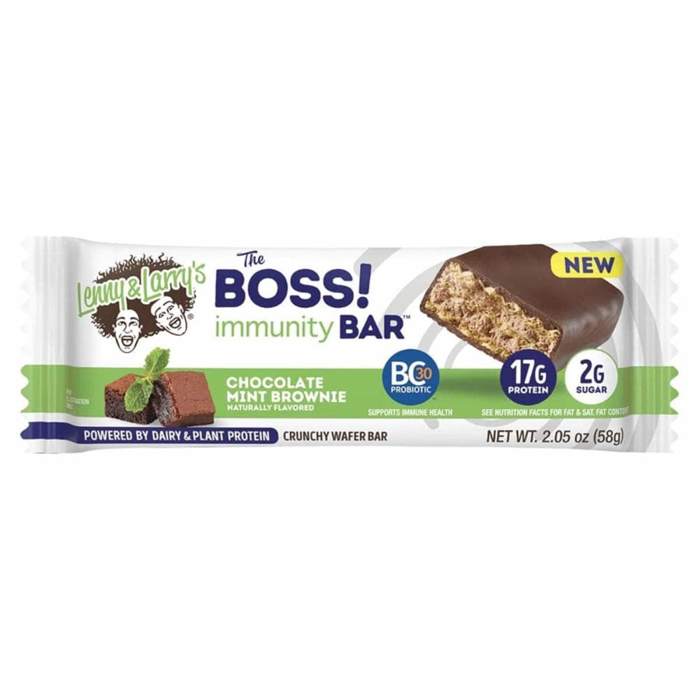 LENNY & LARRYS Grocery > Snacks LENNY & LARRYS: The Boss Immunity Bar Chocolate Mint Brownie, 2.05 oz