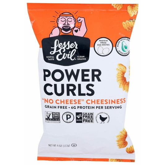 LESSER EVIL Lesser Evil Power Curls "No Cheese" Cheesiness, 4 Oz