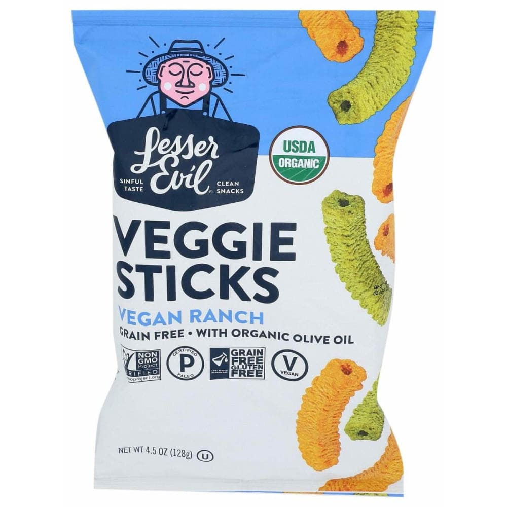 LESSER EVIL Lesser Evil Veggie Sticks Vegan Ranch, 4.5 Oz
