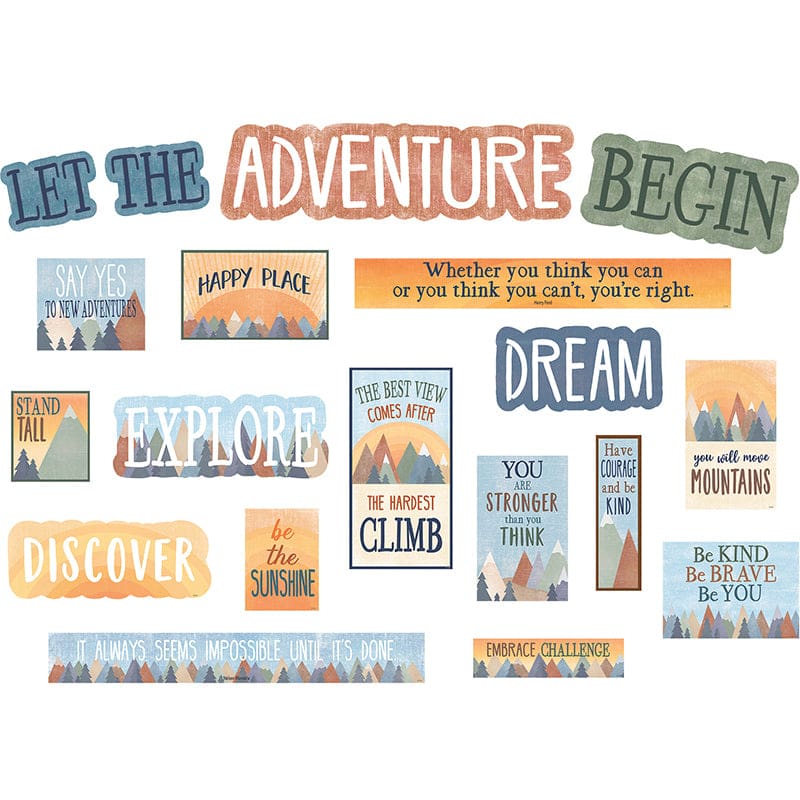 Let The Adventure Begin Mini Bbs Moving Mountains (Pack of 6) - Classroom Theme - Teacher Created Resources