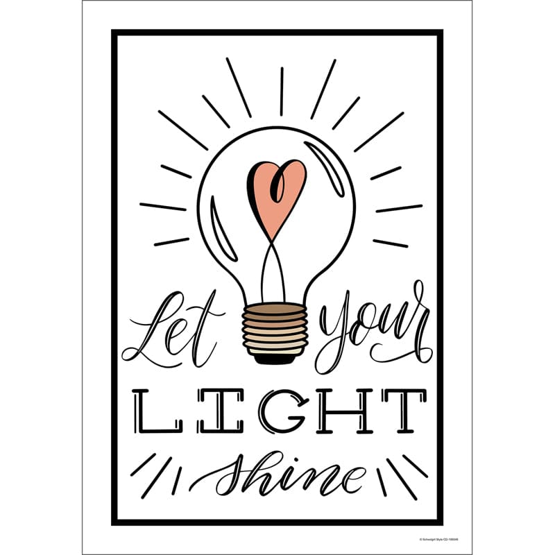 Let Your Light Shine Poster Simply Stylish (Pack of 12) - Classroom Theme - Carson Dellosa Education