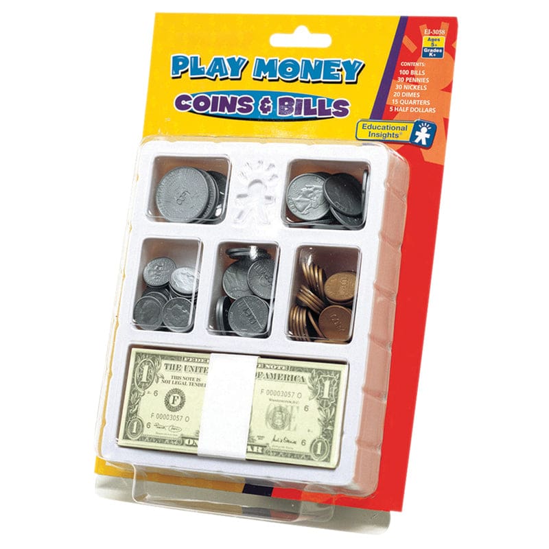 Lets Pretend Play Money Coins & Bills Tray (Pack of 2) - Shopping - Learning Resources