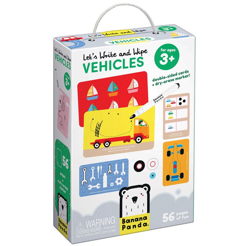 Lets Write And Wipe Vehicles (Pack of 3) - Tracing - Banana Panda