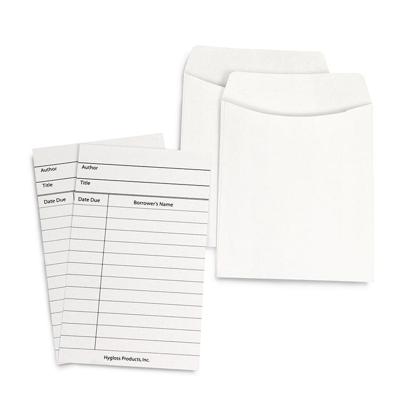 Librry Crds And Pockets White 150Pk - Library Cards - Hygloss Products Inc.