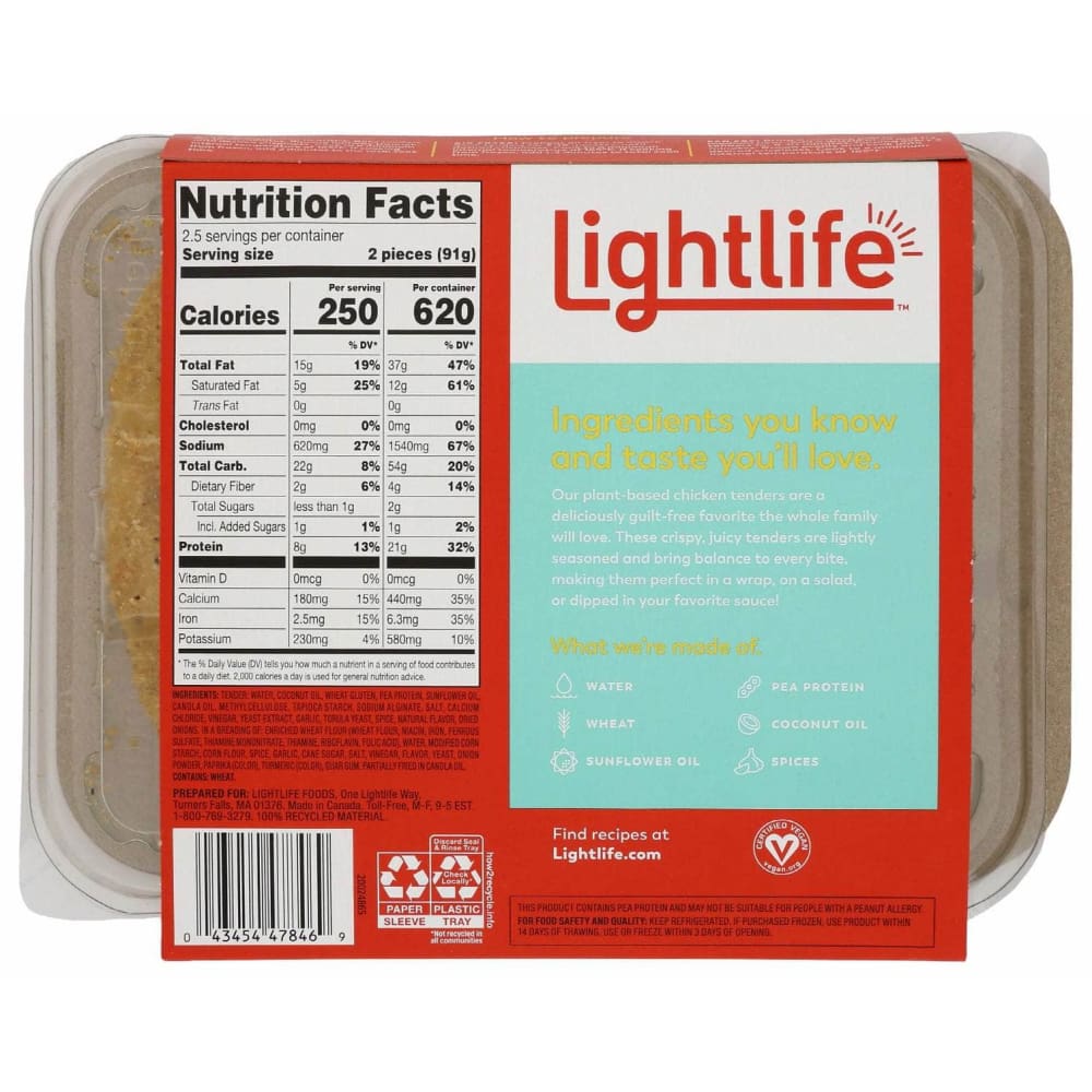 Lightlife Grocery > Frozen LIGHTLIFE: Chicken Tenders Plnt Bsd, 8 oz
