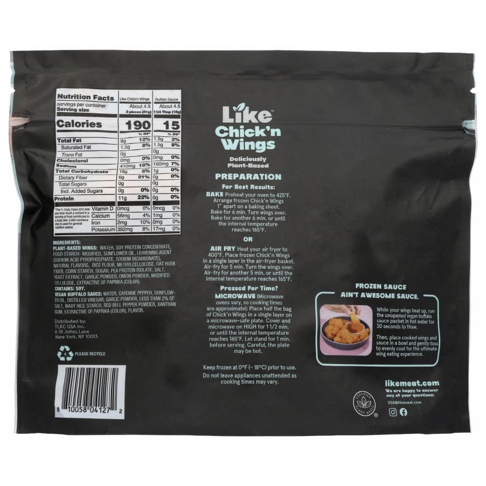 LIKEMEAT Grocery > Frozen LIKEMEAT: Plant Based Chicken Wings, 16 oz