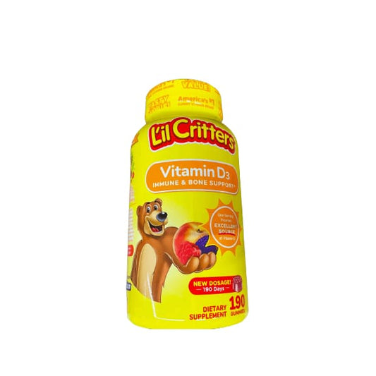 L'il Critters L'il Critters Vitamin D3 Immune & Bone Support Dieatary Supplement, 190 Gummies