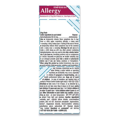 Lil’ Drugstore Allergy Relief Tablets Refill Pack Two Tablets/packet 50 Packets/box - Janitorial & Sanitation - Lil’ Drugstore®