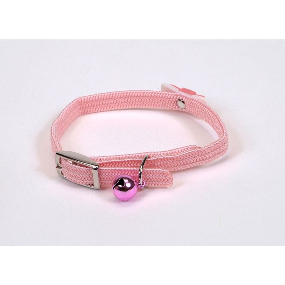 Lil Pals Elasticized Safety Kitten Collar with Jeweled Bow Pink 3/8 in x 8 in - Pet Supplies - Lil Pals