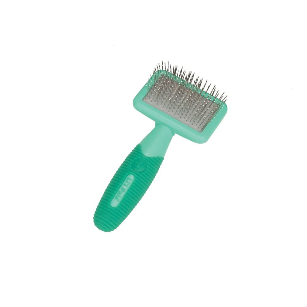 Lil Pals Slicker Dog Brush with Coated Tips Blue Green One Size - Pet Supplies - Lil Pals