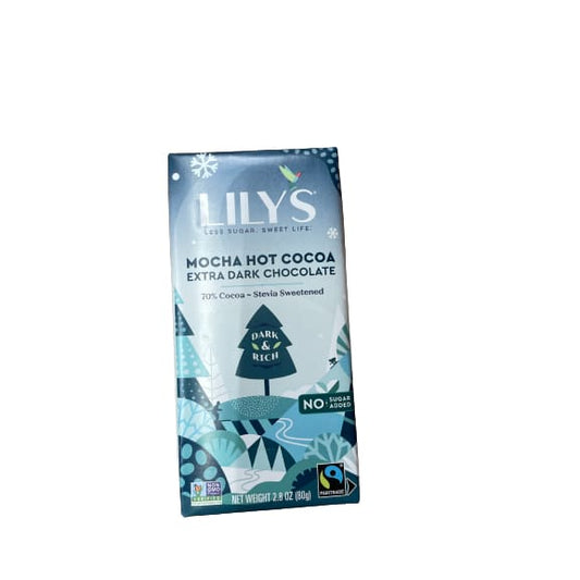 LILY’S No Sugar Added Mocha Hot Cocoa Extra Dark Chocolate Bar 2.8 oz - LILY’S