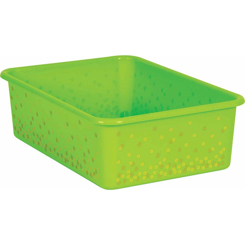 Lime Confetti Large Plastic Bin (Pack of 6) - Storage Containers - Teacher Created Resources