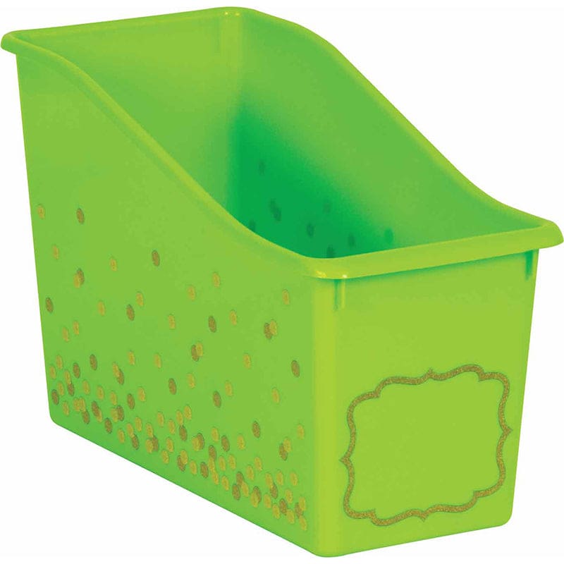 Lime Confetti Plastic Book Bin (Pack of 6) - Storage Containers - Teacher Created Resources