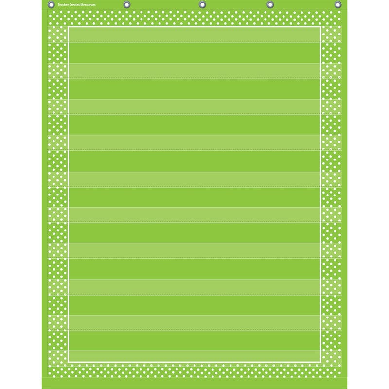 Lime Polka Dots 10 Pocket Chart (Pack of 2) - Pocket Charts - Teacher Created Resources