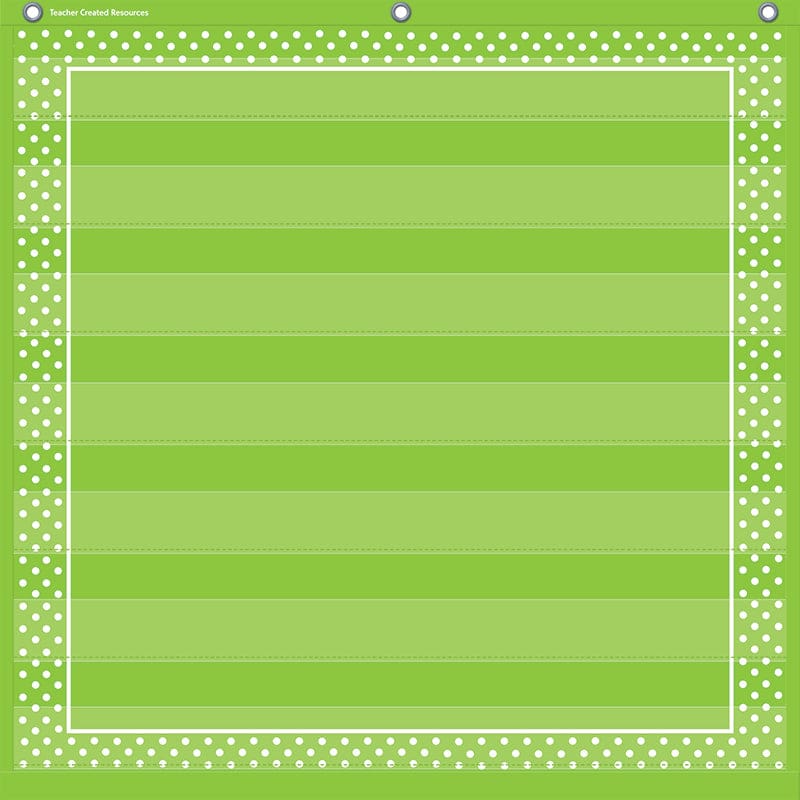 Lime Polka Dots 7 Pocket Chart (Pack of 2) - Pocket Charts - Teacher Created Resources