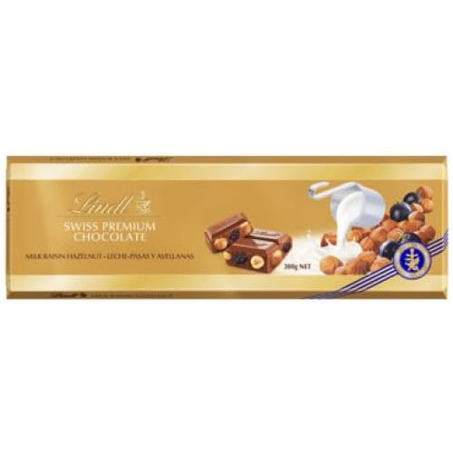 Lindt Gold Milk Chocolate with Hazelnuts and Raisins Bar 10.6 oz (300 g) - Lindt