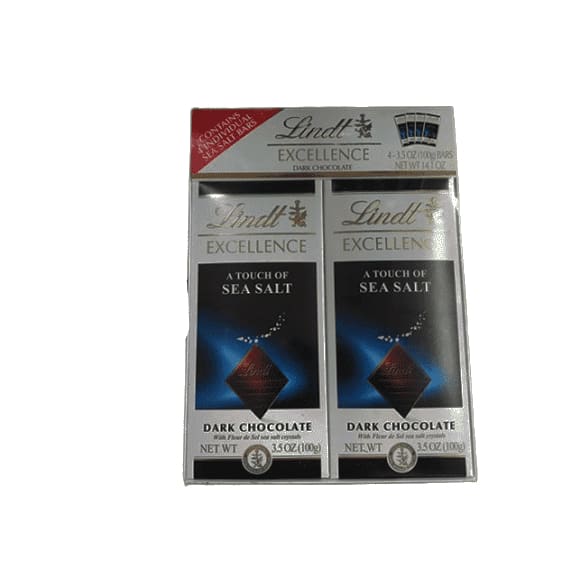 Lindt Lindor Excellence Bar (Dark Chocolate A Touch of Sea Salt) , 3.5 Ounce Package - Pack of 4 - ShelHealth.Com