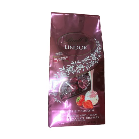 Lindt Lindor Milk Chocolate Truffles Strawberries & Cream, Valentines Edition, 19 oz - ShelHealth.Com