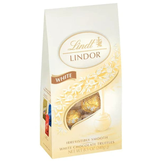 Lindt LINDOR White Chocolate Candy Truffles Valentine’s Day Chocolate 8.5 oz. Bag - Lindt