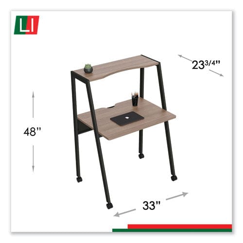 Linea Italia Kompass Flexible Home/office Desk 33 X 23.75 X 48 Natural Walnut - Furniture - Linea Italia®