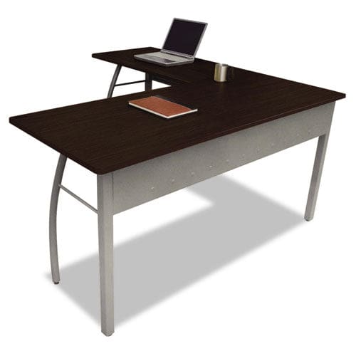 Linea Italia Trento Line L-shaped Desk 59.13 X 59.13 X 29.5 Mocha/gray - Furniture - Linea Italia®