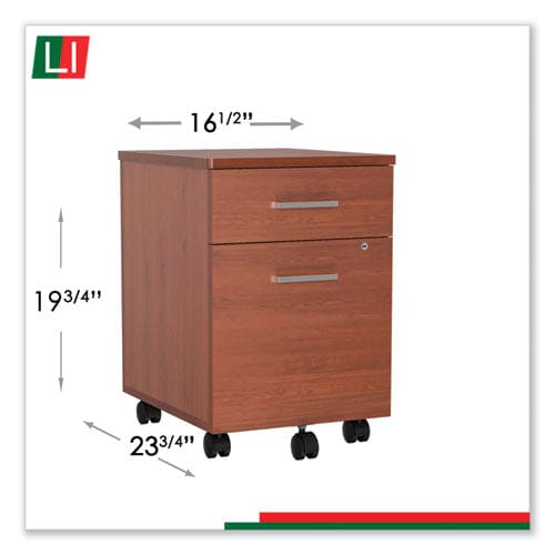 Linea Italia Trento Line Mobile Pedestal File Left Or Right 2-drawers: Box/file Legal/letter Cherry 16.5 X 19.75 X 23.63 - Furniture - Linea