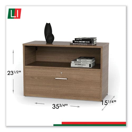 Linea Italia Urban 36 Credenza Bottom Pedestal 35.25w X 15.25d X 23.75h Natural Walnut - Furniture - Linea Italia®
