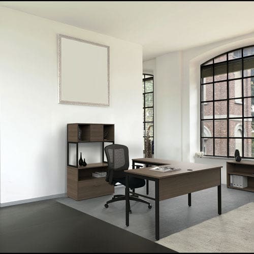 Linea Italia Urban Series Desk Workstation 47.25 X 23.75 X 29.5 Natural Walnut - Furniture - Linea Italia®