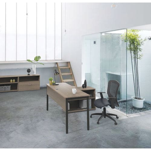 Linea Italia Urban Series Desk Workstation 59 X 23.75 X 29.5 Natural Walnut - Furniture - Linea Italia®