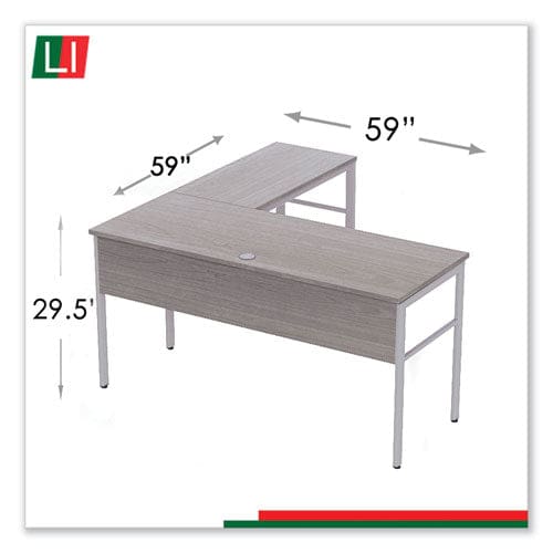 Linea Italia Urban Series L- Shaped Desk 59 X 59 X 29.5 Ash - Furniture - Linea Italia®