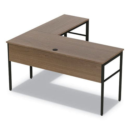 Linea Italia Urban Series L- Shaped Desk 59 X 59 X 29.5 Natural Walnut - Furniture - Linea Italia®