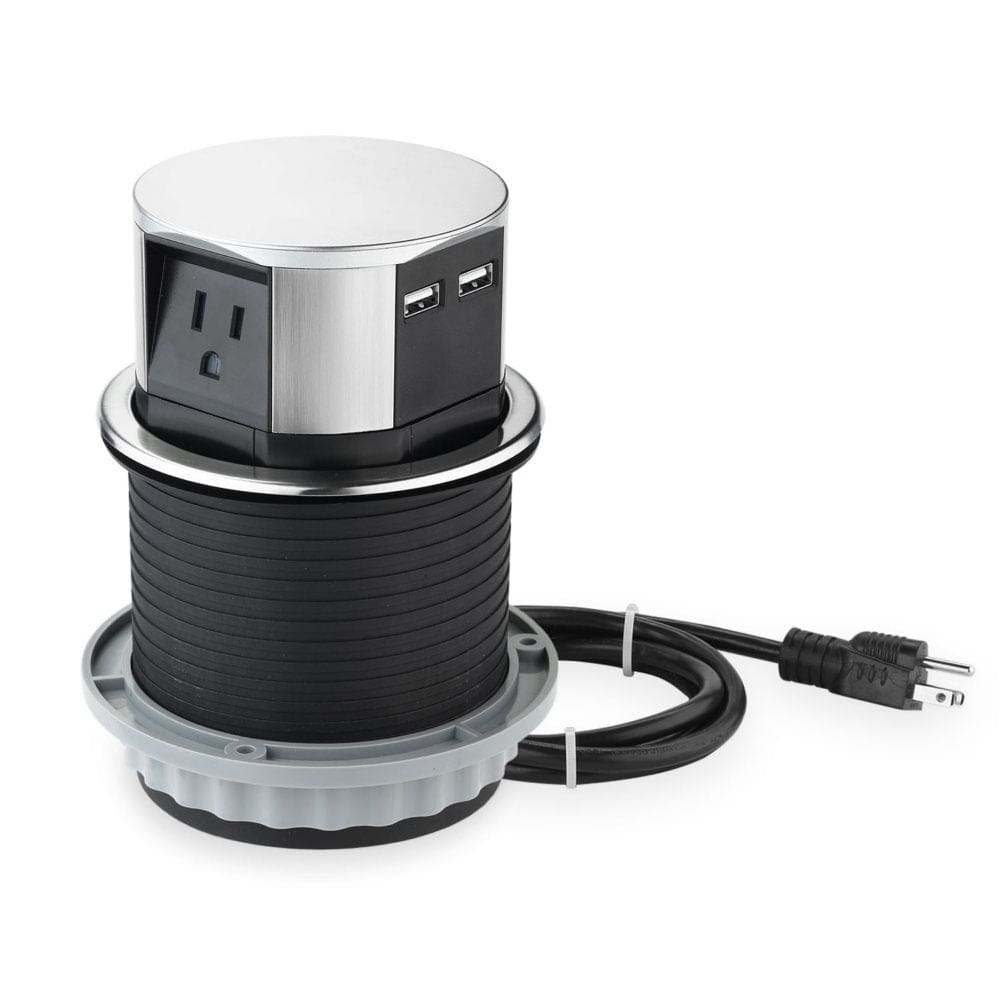 Link2Home Stainless Steel Pop Up Socket - 3 Outlets 2 USB - Generators & Accessories - Link2Home