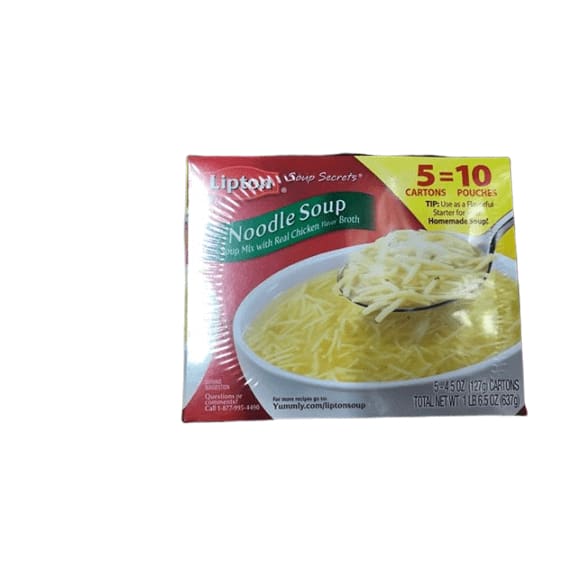 Lipton Soup Secrets Noodle Soup Mix, 5 pk./4.5 oz. - ShelHealth.Com