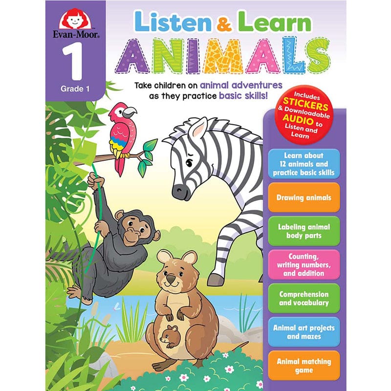 Listen And Learn Animals Grade 1 (Pack of 3) - Language Skills - Evan-moor