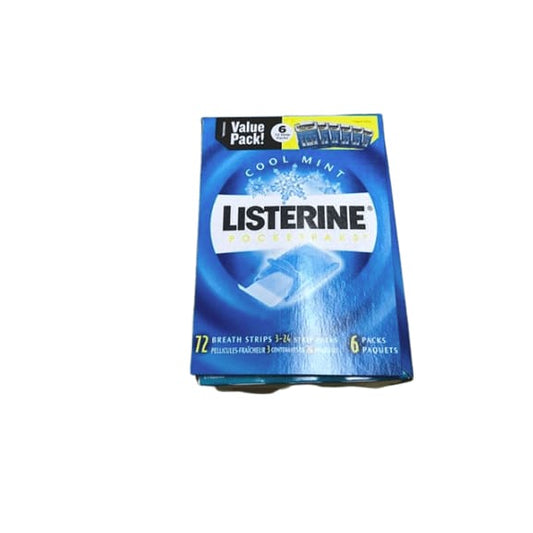 Listerine Pocketpaks, Cool Mint, 72 Count, Pack of 6 (432 Total) - ShelHealth.Com