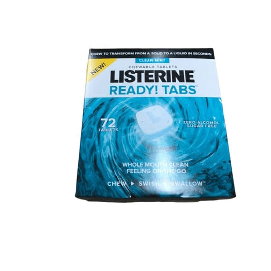 Listerine Ready! Tabs Chewable Tablets with Clean Mint Flavor, 72 ct. - ShelHealth.Com